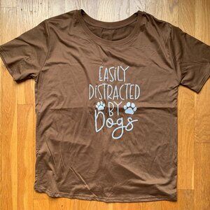 Easily Distracted by Dogs T-shirt Womens XL